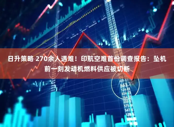 日升策略 270余人遇难！印航空难首份调查报告：坠机前一刻发动机燃料供应被切断