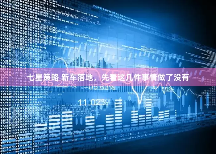 七星策略 新车落地，先看这几件事情做了没有